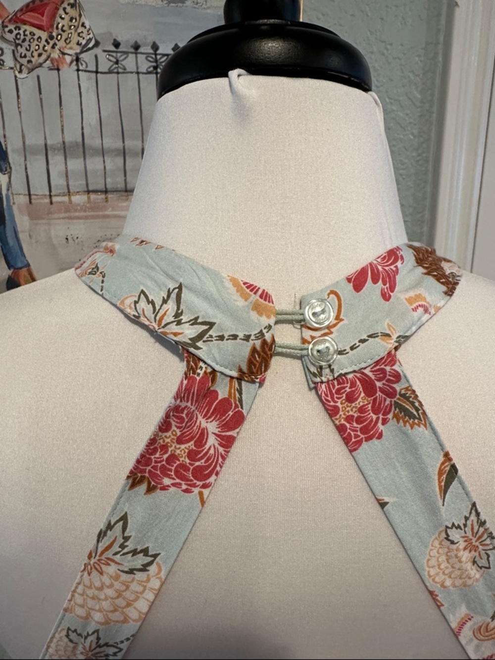 Jaase Sz Small Halter Maxi Dress in Light Blue and Pink Floral with Sexy Back - Picture 8 of 11